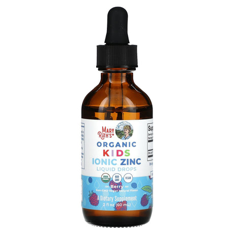 MaryRuth's, Organic Kids Ionic Zinc Liquid Drops, 4-13 Years, Berry, 2 fl oz (60 ml) - Supply Center USA