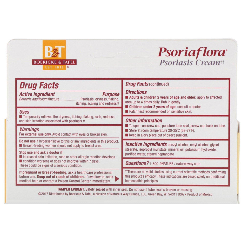 Boericke & Tafel, Psoriaflora, Topical Cream, 1 oz (28 g) - HealthCentralUSA