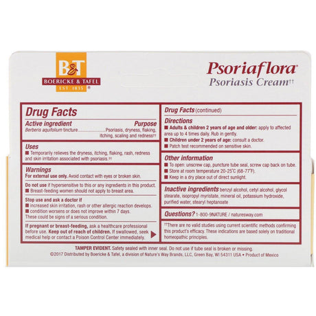 Boericke & Tafel, Psoriaflora, Topical Cream, 1 oz (28 g) - Supply Center USA