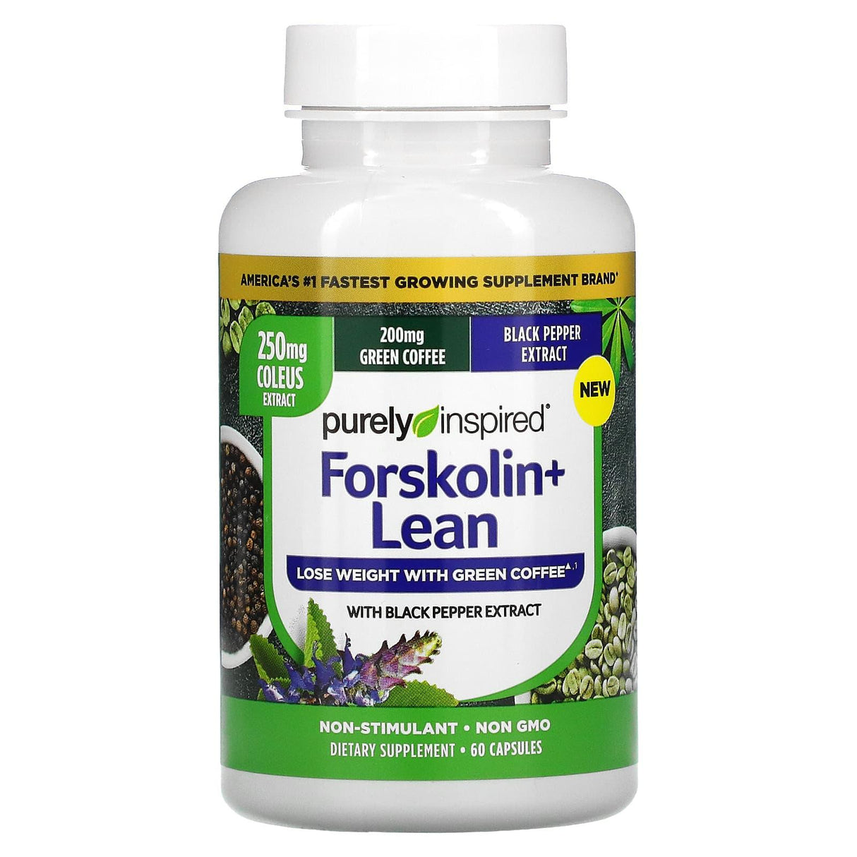 Purely Inspired, Forskolin + Lean, 60 Capsules - Supply Center USA