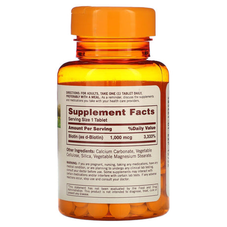 Sundown Naturals, Biotin, 1,000 mcg, 120 Tablets - Supply Center USA