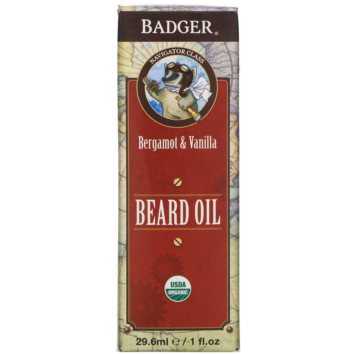 Badger Company, Navigator Class, Beard Oil, Bergamot & Vanilla, 1 fl oz (29.6 ml) - Supply Center USA