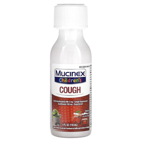 Mucinex, Children's, Cough, Ages 4+ Yrs, Cherry, 4 fl oz (118 ml) - Supply Center USA