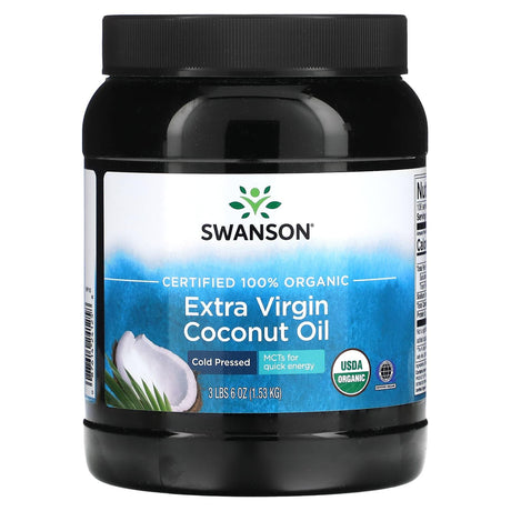 Swanson, Certified 100% Organic Extra Virgin Coconut Oil, 3 lbs 6 oz (1.53 kg) - Supply Center USA