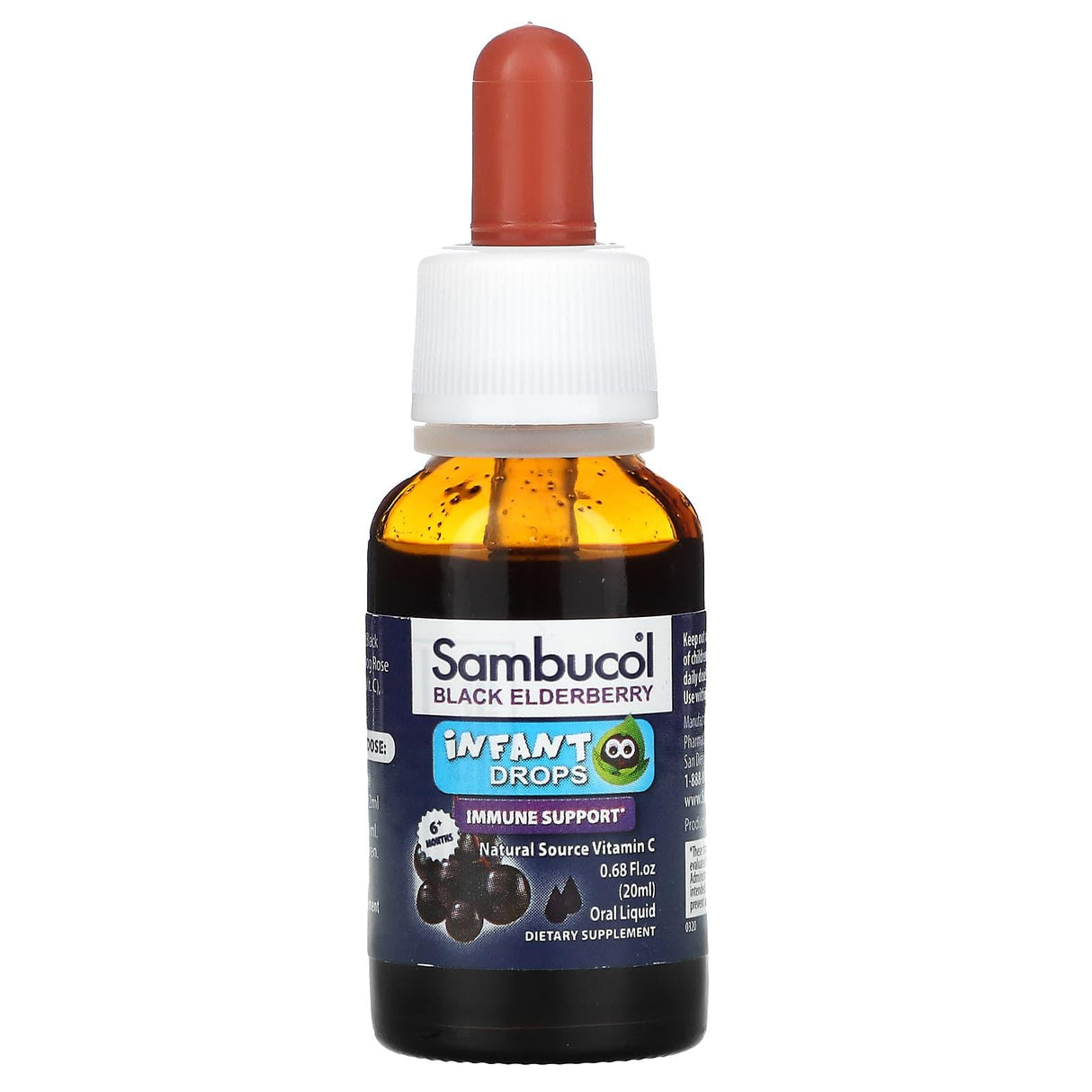 Sambucol, Black Elderberry, Infant Drops, 6+ Months, 0.68 fl oz ( 20 ml) - Supply Center USA