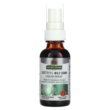 Nature's Answer, Methyl B12 2500 Liquid Spray, Raspberry, 1 fl oz (30 ml) - Supply Center USA