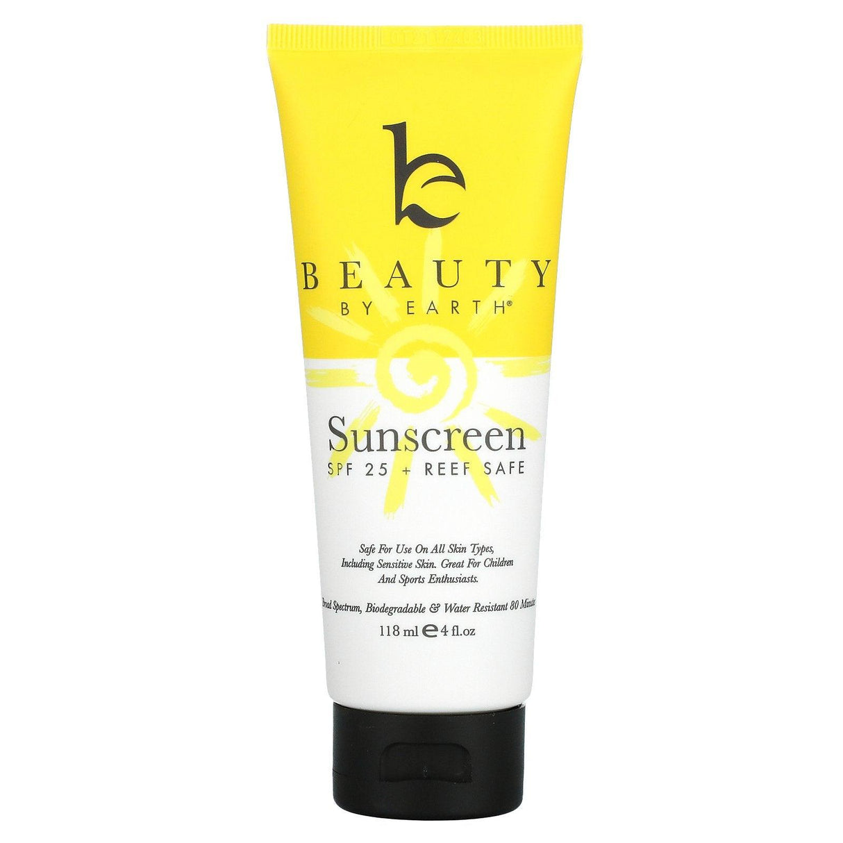 Beauty By Earth, Mineral Sunscreen, SPF 25 Zinc Oxide Sun Protection, 4 fl oz (118 ml) - Supply Center USA