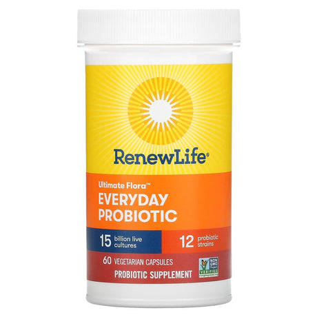 Renew Life, Ultimate Flora Everyday Probiotic, 15 Billion CFU, 60 Vegetarian Capsules - Supply Center USA