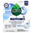 Seventh Generation, Power+ Dishwasher Detergent Packs, Free & Clear, 45 Packs, 23.8 oz (675 g) - Supply Center USA