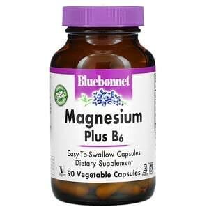 Bluebonnet Nutrition, Magnesium Plus B6, 90 Vegetable Capsules - HealthCentralUSA