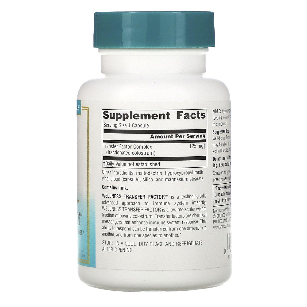 Source Naturals, Wellness Transfer Factor, 125 mg, 60 Vegi Capsules - HealthCentralUSA