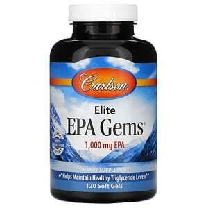 Carlson Labs, Elite EPA Gems, 1,000 mg, 120 Soft Gels - Supply Center USA