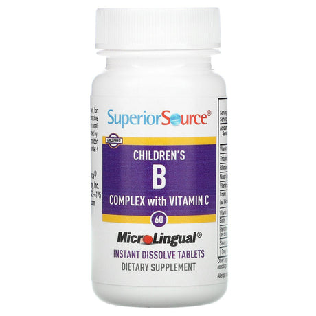 Superior Source, Children's B Complex with Vitamin C, 60 MicroLingual Instant Dissolve Tablets - Supply Center USA