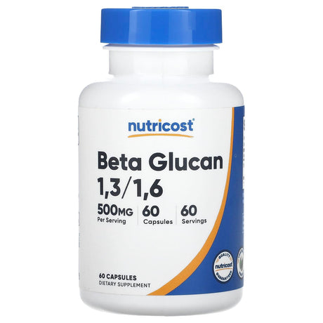 Nutricost, Beta Glucan 1,3/1,6, 500 mg, 60 Capsules - Supply Center USA