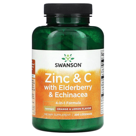 Swanson, Zinc & C With Elderberry & Echinacea, Orange & Lemon, 200 Lozenges - Supply Center USA