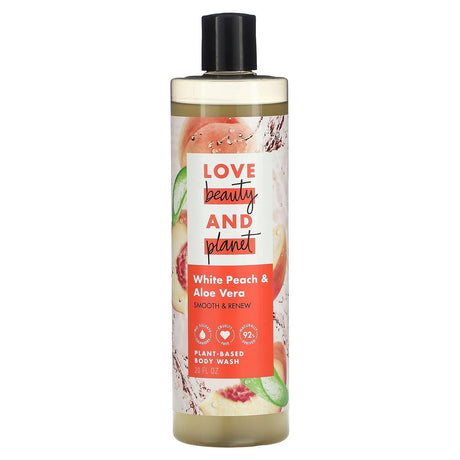 Love Beauty and Planet, Body Wash, White Peach & Aloe Vera, 20 oz - Supply Center USA