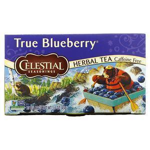 Celestial Seasonings, Herbal Tea, True Blueberry, Caffeine Free, 20 Tea Bags, 1.6 oz (45 g) - Supply Center USA