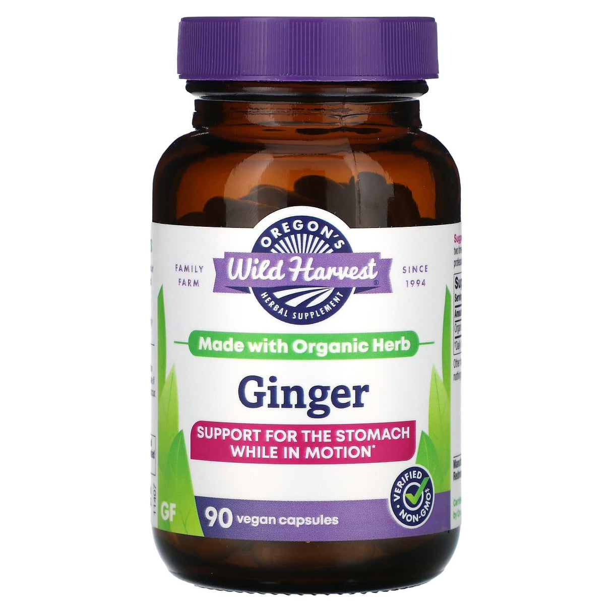 Oregons Wild Harvest, Ginger, 90 Vegan Capsules - Supply Center USA