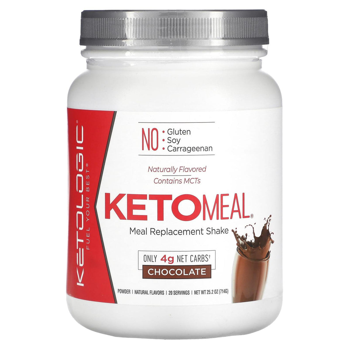 KetoLogic, KetoMeal, Meal Replacement Shake, Chocolate, 25.2 oz (714 g) - Supply Center USA