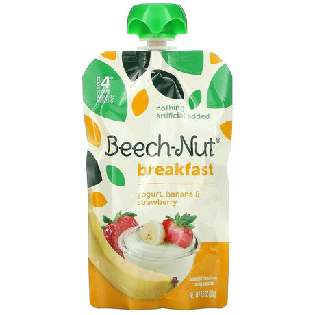 Beech-Nut, Breakfast, 12+ Months, Yogurt, Banana & Strawberry, 12 Pouches, 3.5 oz (99 g) Each - Supply Center USA