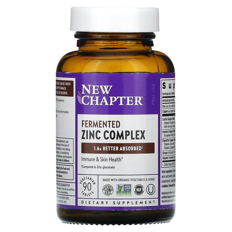 New Chapter, Fermented Zinc Complex, 90 Vegetarian Tablets - Supply Center USA