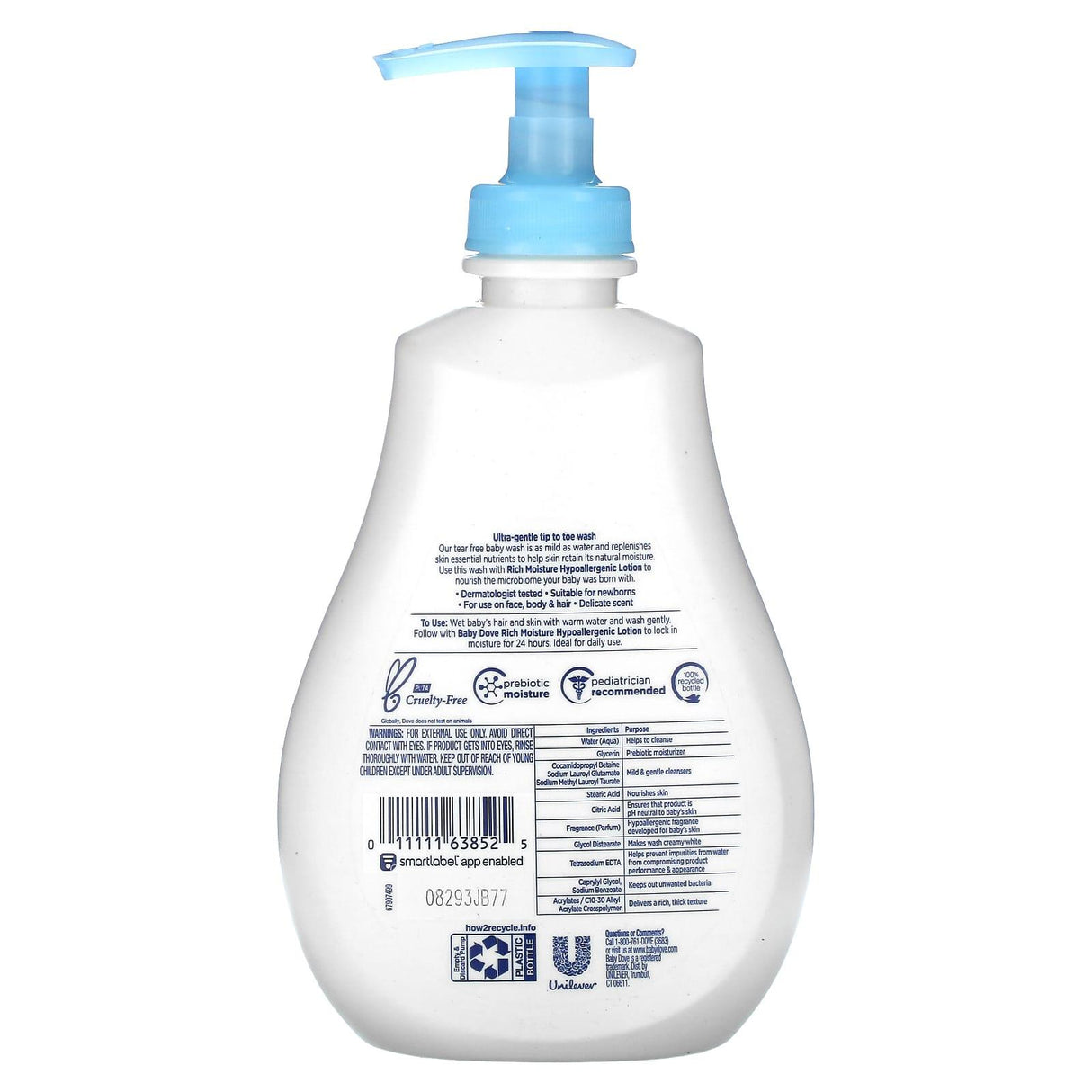 Dove, Baby, Hypoallergenic Wash, Rich Moisture, 13 fl oz (384 ml) - Supply Center USA