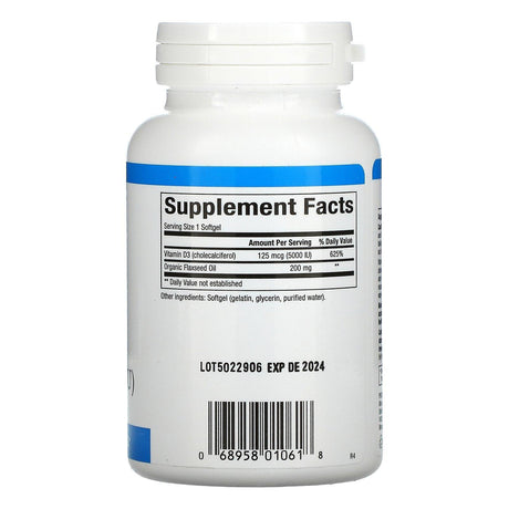 Natural Factors, Vitamin D3, 125 mcg (5,000 IU), 240 Softgels - Supply Center USA