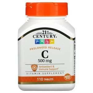 21st Century, Vitamin C, Prolonged Release, 500 mg, 110 Tablets - Supply Center USA