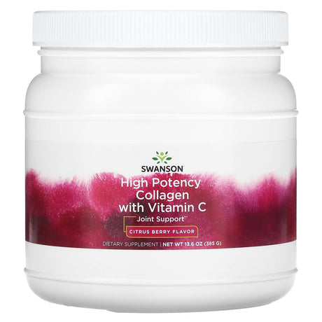 Swanson, High Potency Collagen with Vitamin C, Citrus Berry, 13.6 oz (385 g) - Supply Center USA