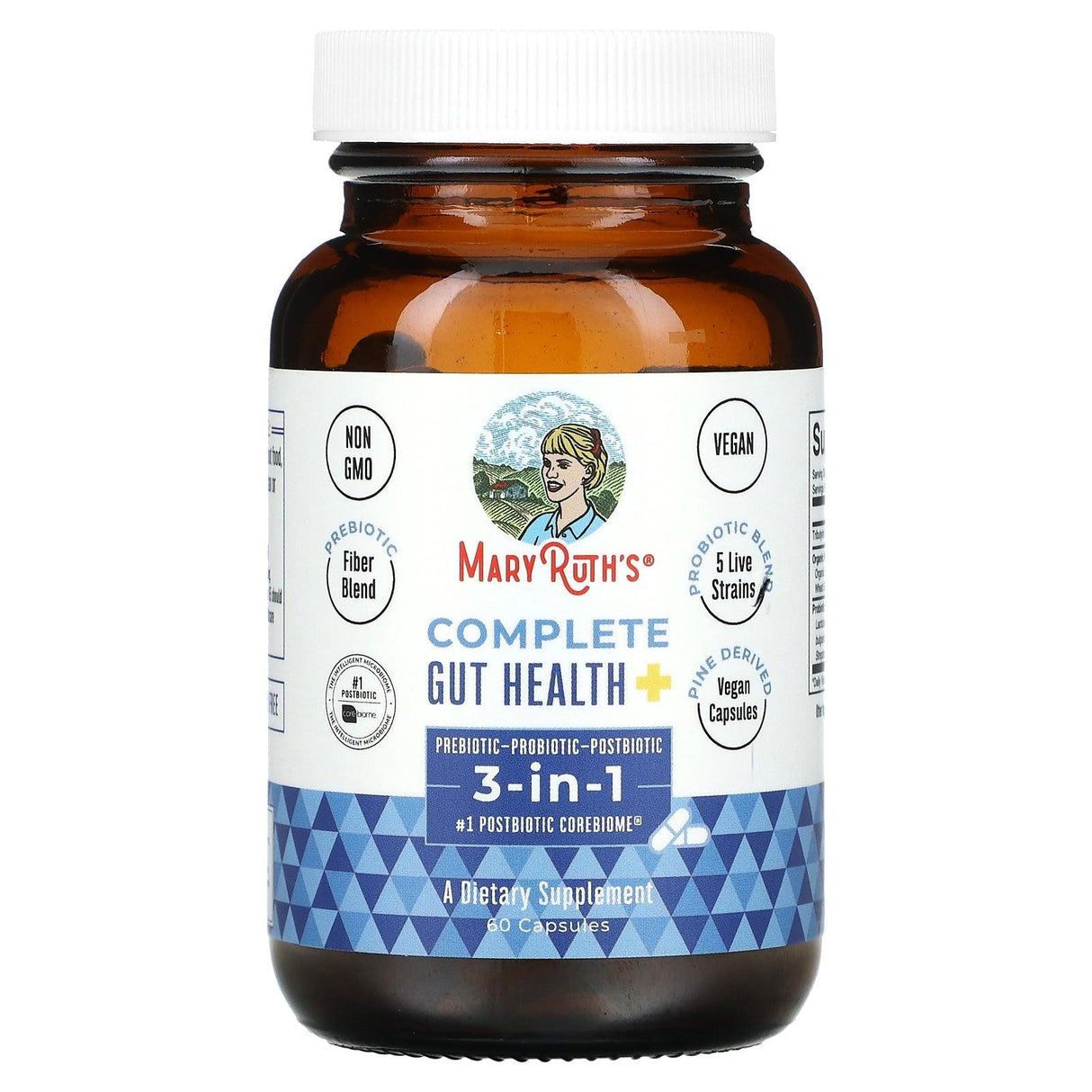 MaryRuth Organics, Complete Gut Health, 3-in-1, 60 Capsules - Supply Center USA