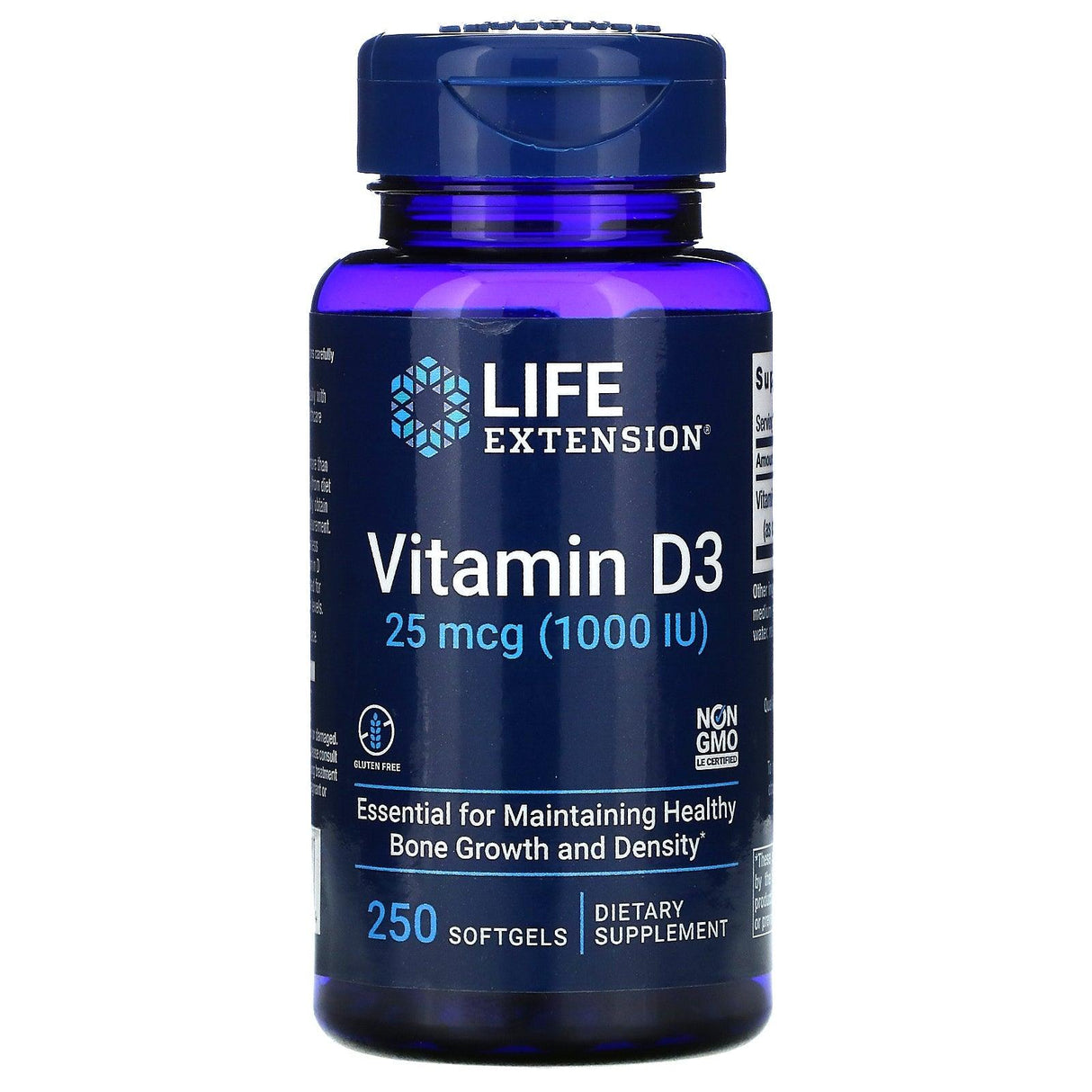 Life Extension, Vitamin D3, 25 mcg (1,000 IU), 250 Softgels - Supply Center USA