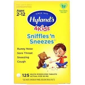 Hyland's, 4 Kids, Sniffles 'n Sneezes, Ages 2-12, 125 Quick-Dissolving Tablets - Supply Center USA