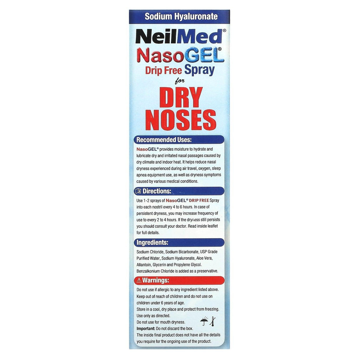 NeilMed, NasoGel, For Dry Noses, 1 Bottle, 1 fl oz (30 ml) - Supply Center USA