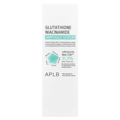 APLB, Glutathione Niacinamide Ampoule Serum , 1.35 fl oz (40 ml) - Supply Center USA