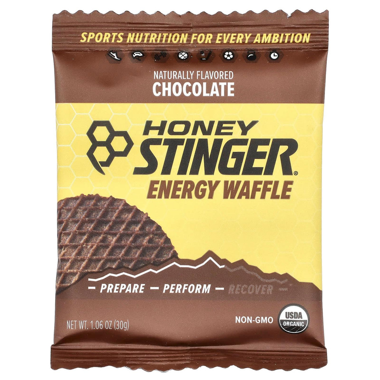 HoneyStinger, Energy Waffle, Chocolate, 12 Pack, 1.06 oz (30 g) Each - Supply Center USA