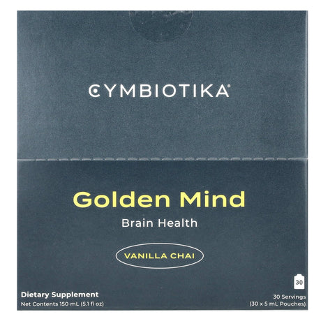 Cymbiotika, Golden Mind, Brain Health, Vanilla Chai, 30 Pouches, 5 ml Each - Supply Center USA