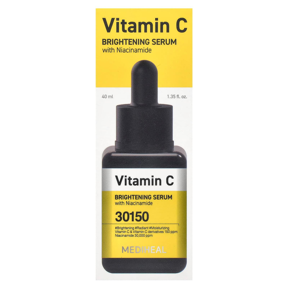 MEDIHEAL, Vitamin C Brightening Serum With Niacinamide, 1.35 fl oz (40 ml) - Supply Center USA