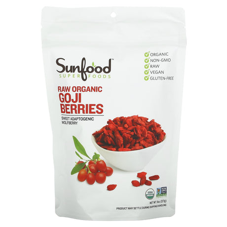 Sunfood, Raw Organic Goji Berries, 8 oz (227 g) - Supply Center USA