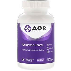 Advanced Orthomolecular Research AOR, Mag Malate Renew, 120 Vegetarian Capsules - Supply Center USA