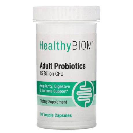 HealthyBiom, Adult Probiotics, 15 Billion CFU, 90 Veggie Capsules - Supply Center USA