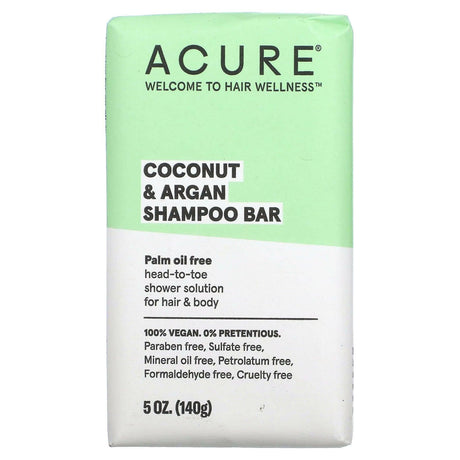 ACURE, Coconut & Argan Shampoo Bar, 5 oz (140 g) - Supply Center USA