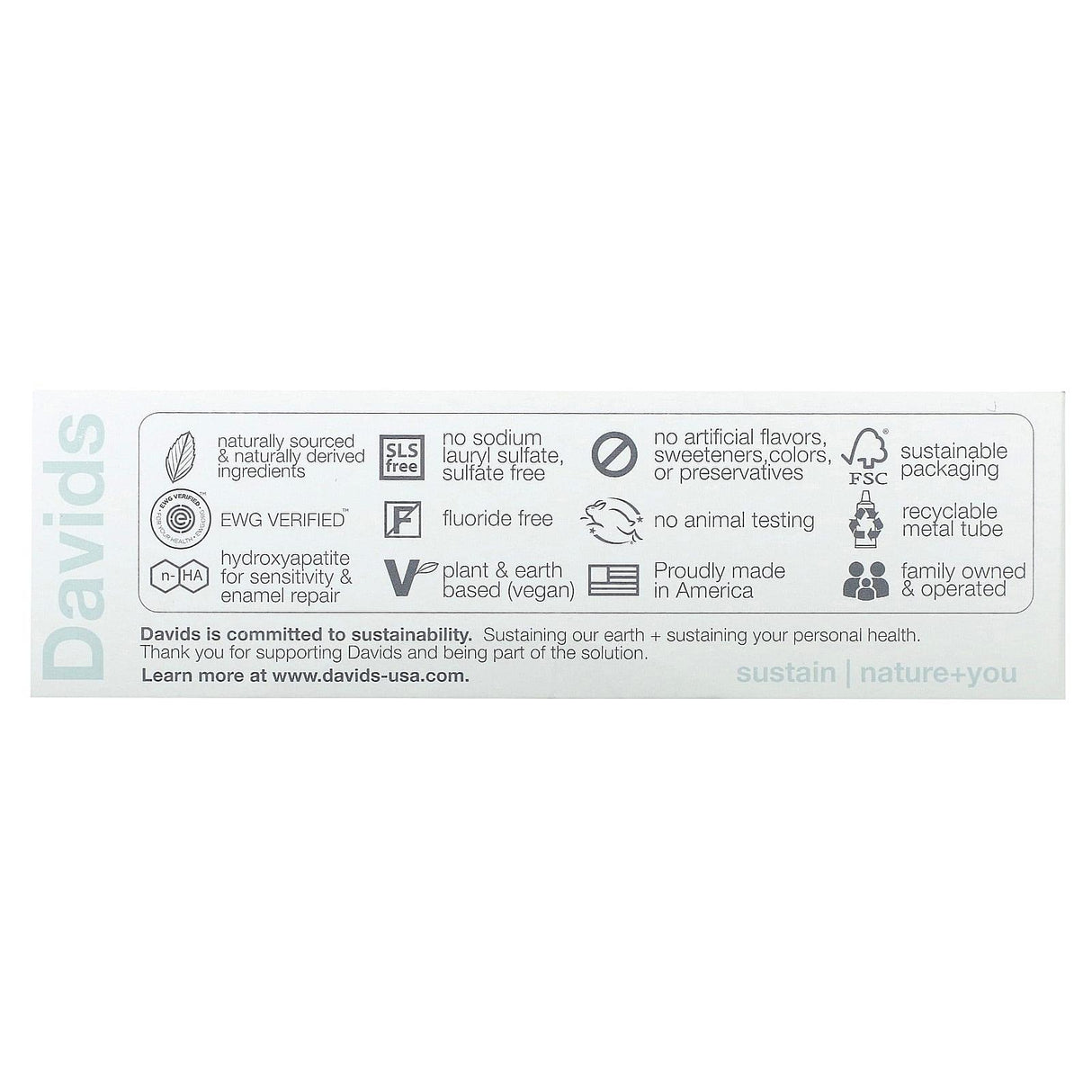 Davids Natural Toothpaste, Premium Natural Toothpaste, Peppermint + Charcoal, 5.25 oz (149 g) - Supply Center USA