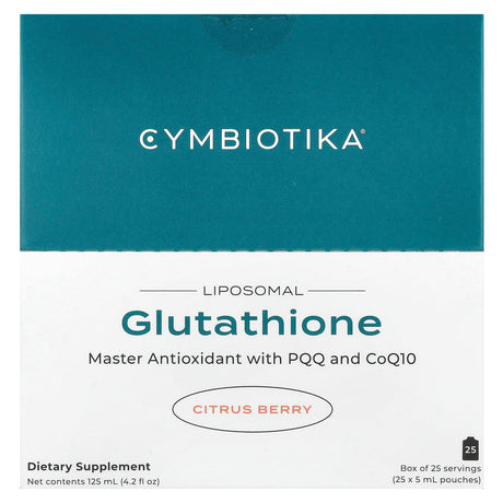 Cymbiotika, Glutathione, Liposomal, Citrus Berry, 25 Pouches, 5 ml Each - Supply Center USA