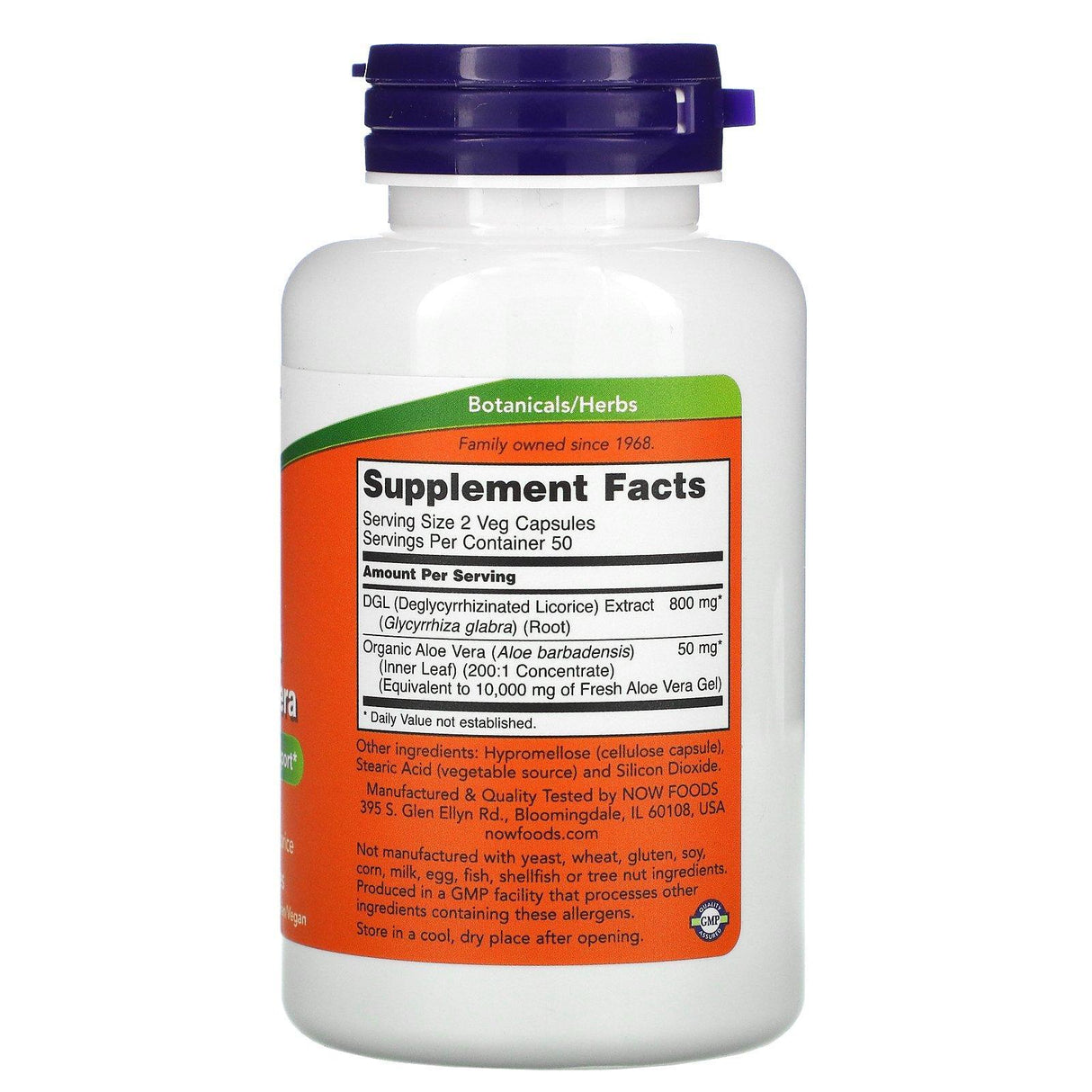 Now Foods, DGL with Aloe Vera, 400 mg, 100 Veg Capsules - Supply Center USA