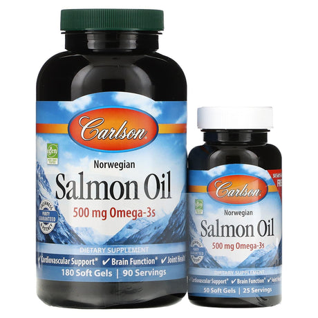 Carlson, Norwegian, Salmon Oil, 250 mg, 180 + 50 Soft Gels - Supply Center USA