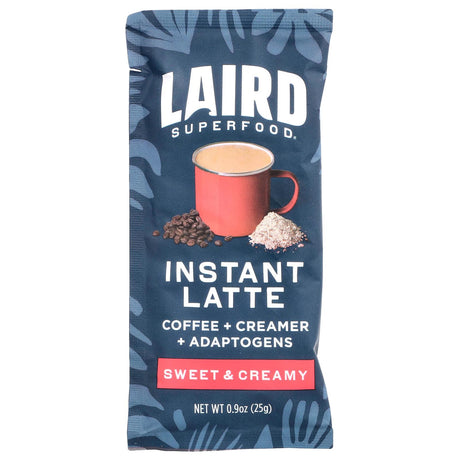 Laird Superfood, Instant Latte, Sweet & Creamy, 5 Packs, 0.9 oz (25 g) Each - Supply Center USA