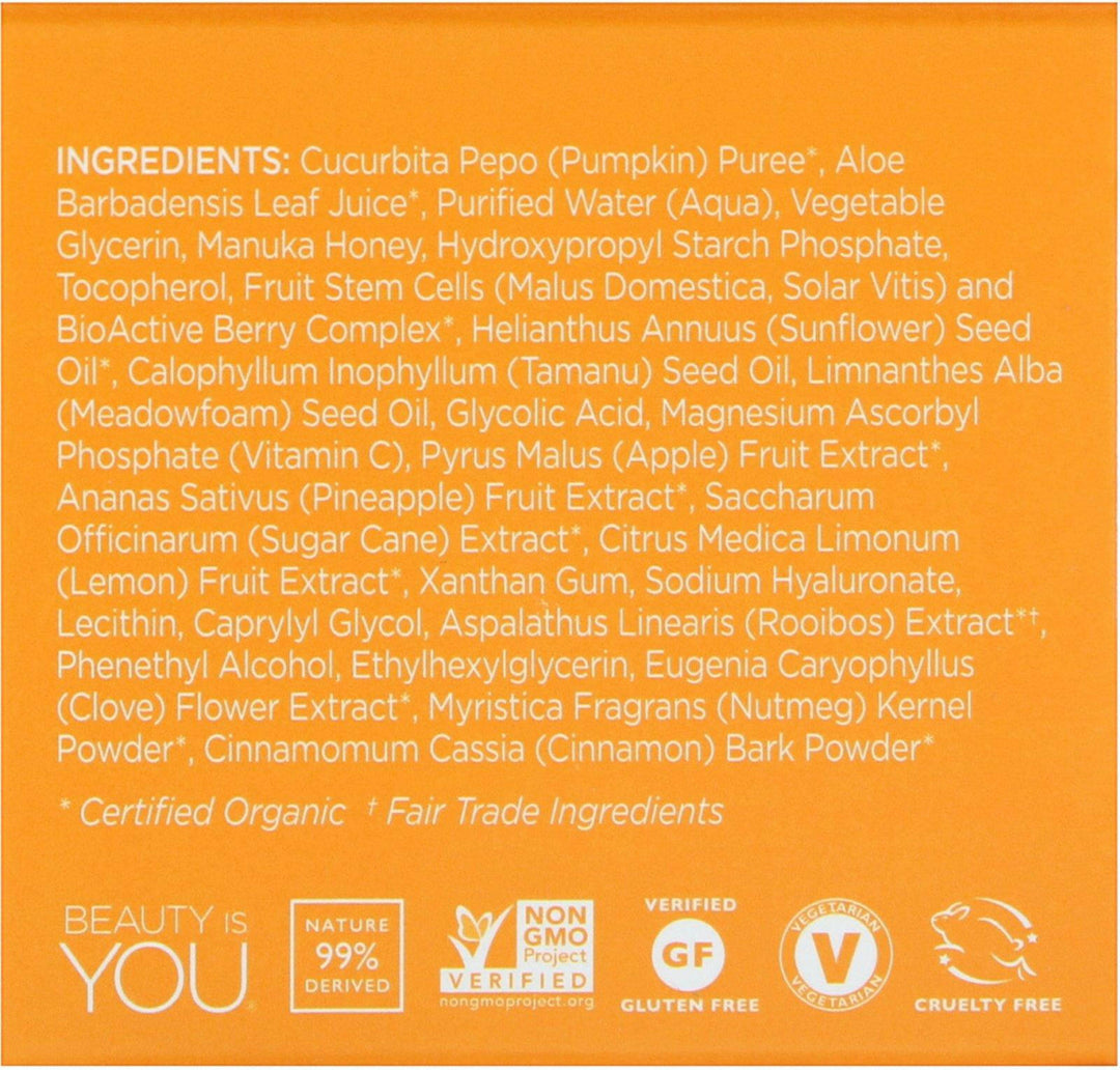 Andalou Naturals, Glycolic Beauty Mask, Pumpkin Honey, Brightening, 1.7 oz (50 g) - HealthCentralUSA