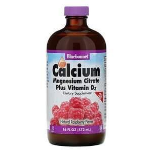 Bluebonnet Nutrition, Liquid Calcium, Magnesium Citrate Plus Vitamin D3, Natural Raspberry Flavor, 16 fl oz (472 ml) - Supply Center USA