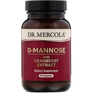 Dr. Mercola, D-Mannose and Cranberry Extract, 60 Capsules - Supply Center USA