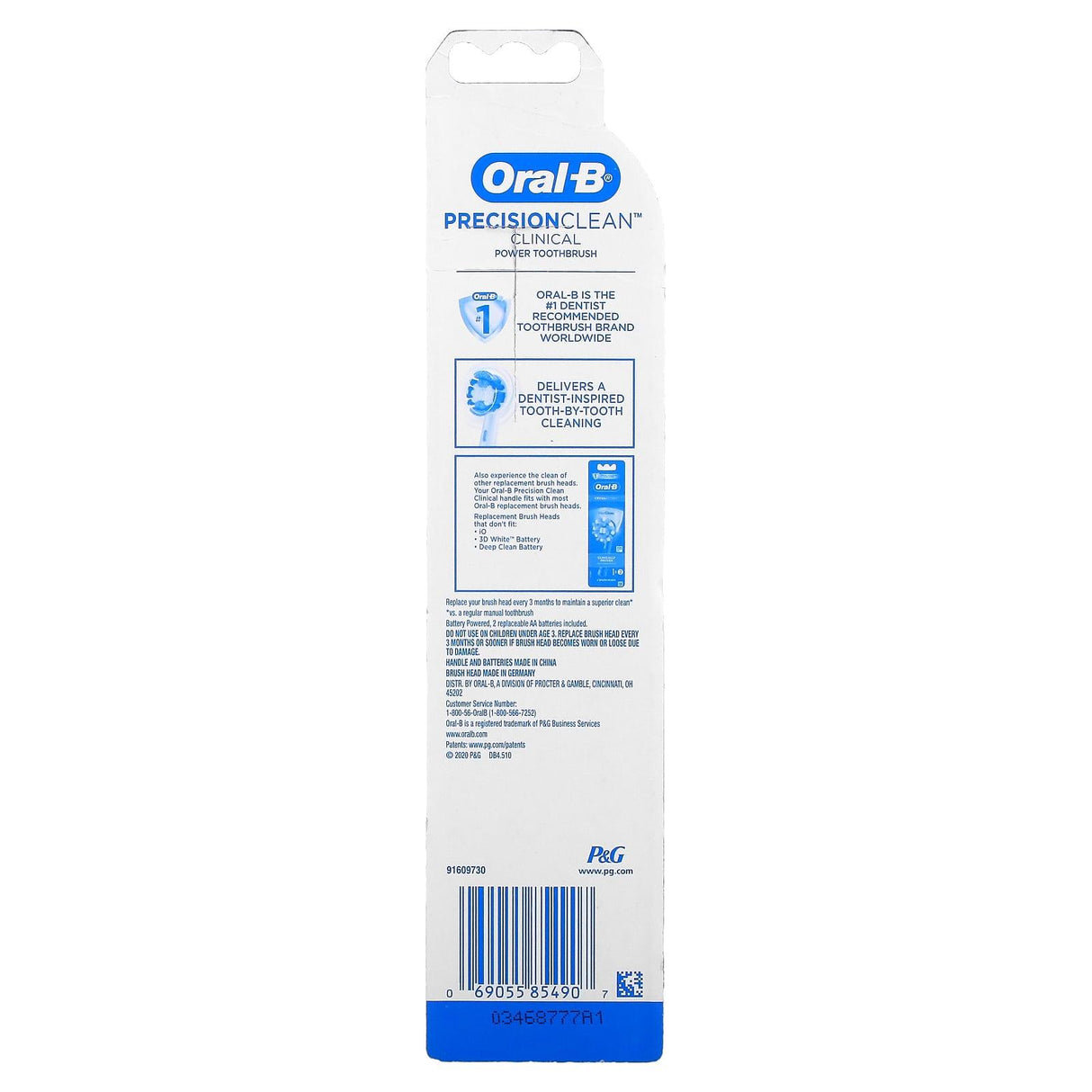 Oral-B, PrecisionClean Clinical, Power Toothbrush, 1 Toothbrush - Supply Center USA